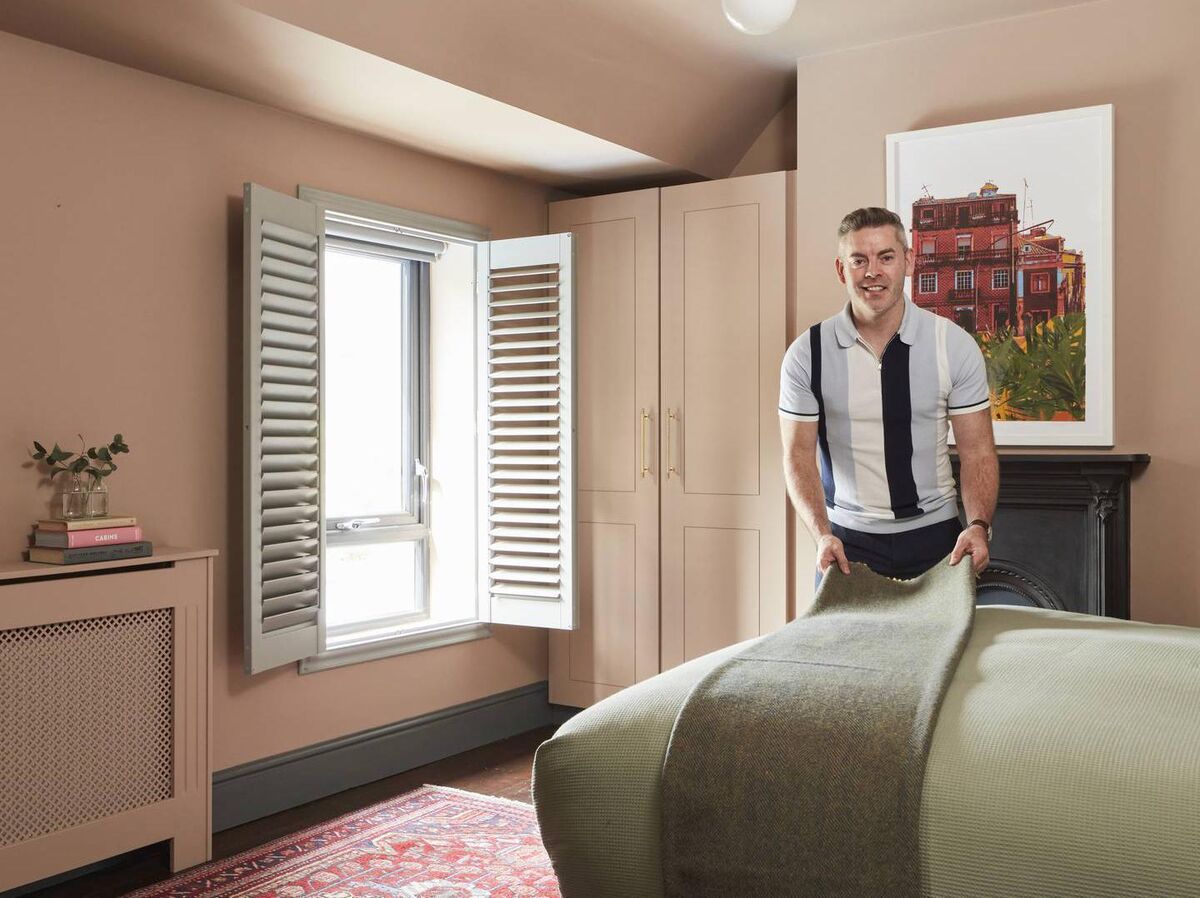 Darran styled the room with a mix of his own creations, shop-bought pieces and antiques. 