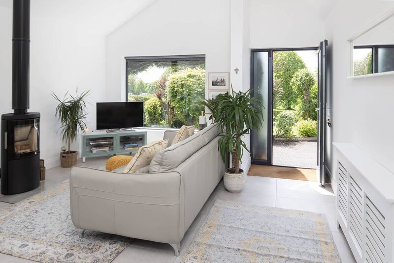 Front door and open plan living room 