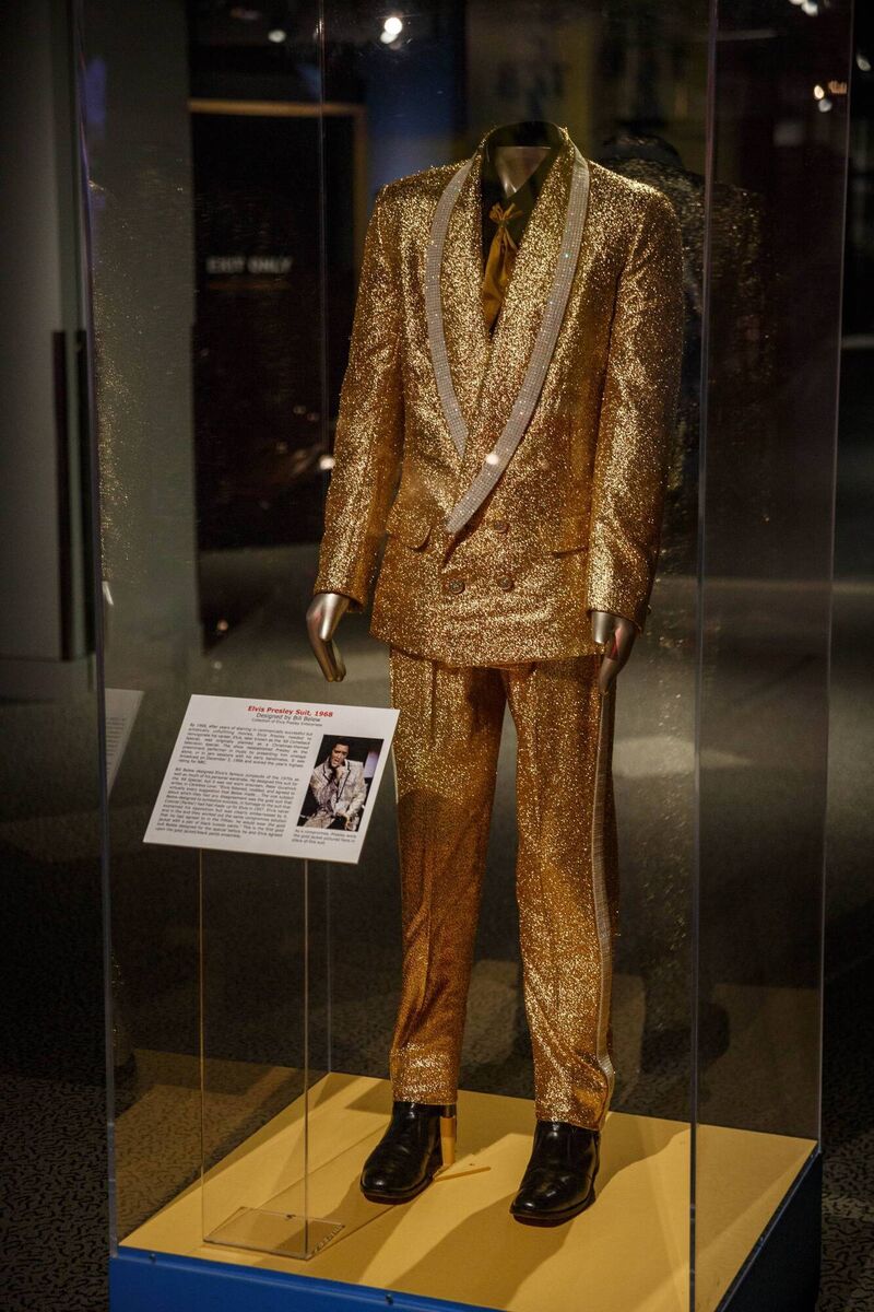 The Elvis exhibit at the Rock and Roll Hall of Fame in Cleveland Ohio is seen July 4, 2016. The Rock and Roll Hall of Fame Foundation was established on April 20, 1983. (Photo by John Gress/Getty Images)