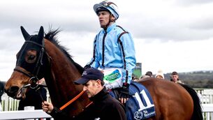<p>STEPPING BACK: Mark Enright onboard Chazzesme after winning the King Of Change Handicap in Naas in March. Pic: INPHO/Tom Maher</p>
