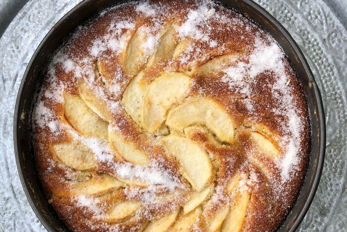 Dutch Apple Cake with Cinnamon Sugar