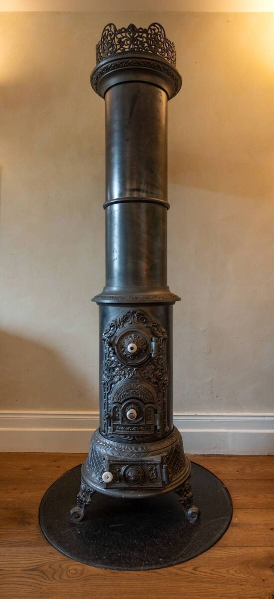 Danish stove in the enlarged  hall