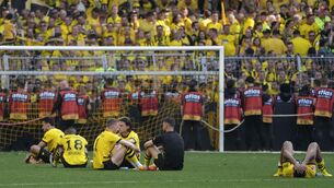 <p>SINKING FEELINGDS: Dortmund's players react after the German Bundesliga soccer match between Borussia Dortmund and FSV Mainz 05 in Dortmund, Germany, Saturday, May 27, 2023. Pic: AP Photo/Michael Probst</p>