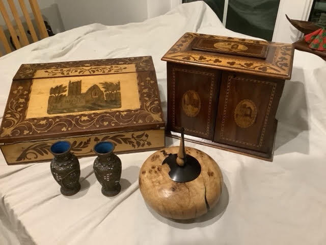 Some items from Robert Delahunty's stand at the Lismore Opera Festival antique fair.