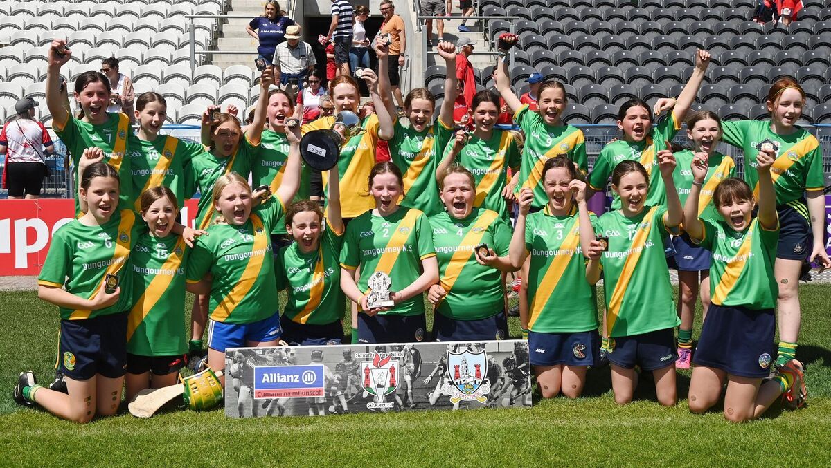Dungourney players celebrate winning the Allianz Sciath na Scol Chorcaí DC4 final at Páirc Uí Chaoimh. Picture Denis Minihane. Dungourney players celebrate winning the Allianz Sciath na Scol Chorcaí DC4 final at Páirc Uí Chaoimh. Picture Denis Minihane.