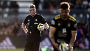 <p>TOP SPOT: La Rochelle's Irish coach Ronan O'Gara looks on during the warm-up of the French Top14 rugby union match between Stade Rochelais and Stade Francais XAVIER LEOTY / AFP</p>