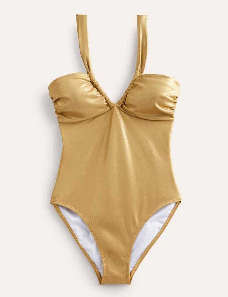 Halterneck ruched neck swimsuit, Boden, €110