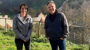 <p>Back from the Brink: Derek Mooney and German conservationist Corinne Esterer on the grounds of Berghausen Castle; Sunday, 6.30pm, RTÉ 1</p>