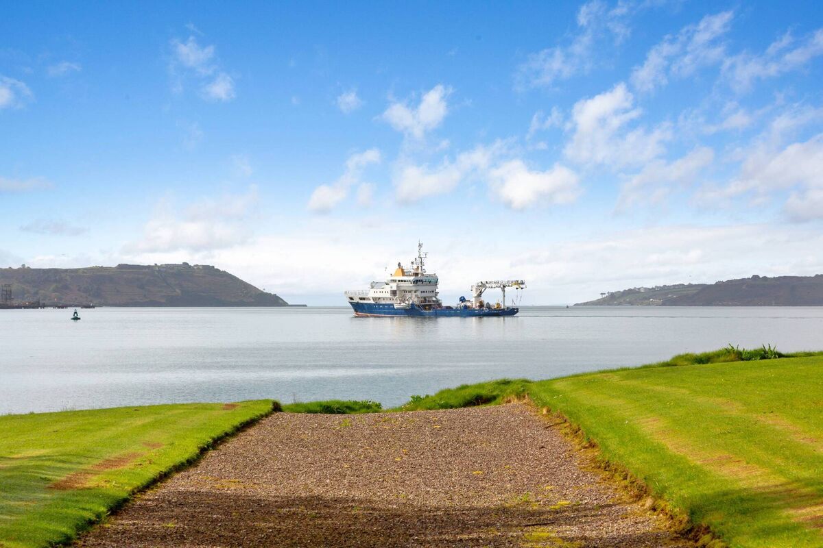 View to sea from the front of the property which has 800m water frontage next to Cobh