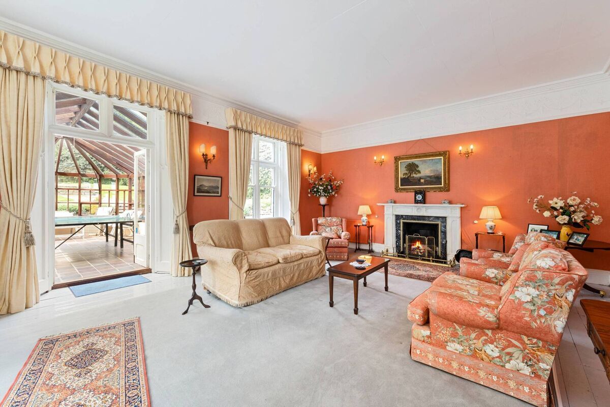 Drawing room with conservatory off