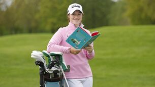 <p>BOOKS FOR BIRDIES: Leona Maguire at the launch of KPMG's new Books for Birdies initiative.</p>