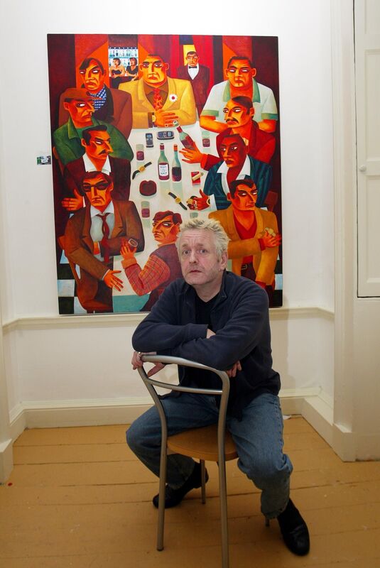 Graham Knuttel peopled his canvases with shifty-eyed gangsters and politicians, and the lowlife characters he had come to know around Dublin. File photo: Billy Higgins Graham Knuttel peopled his canvases with shifty-eyed gangsters and politicians, and the lowlife characters he had come to know around Dublin. File photo: Billy Higgins