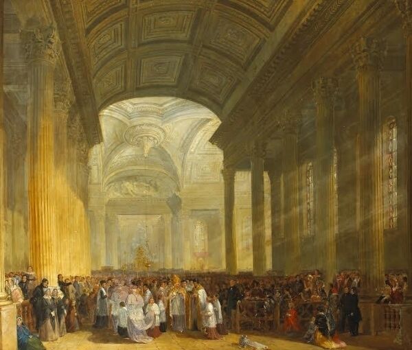 A replica of one of the Great Hunger exhibits, ‘The Consecration of St Mary’s, Pope’s Quay, Cork,’ is on display at the city church.