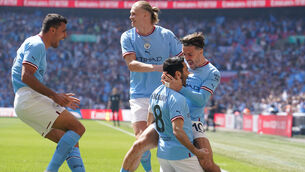 <p>CAPTAIN FANTASTIC: Manchester City's captain Ilkay Gundogan's two goals seals FA Cup win over rivals Manchester United and keep treble ambitions alive.</p>
