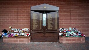 <p>A man has been charged after he was seen wearing a football shirt at Wembley Stadium which appeared to make an offensive reference to the Hillsborough disaster (Peter Byrne/PA)</p>