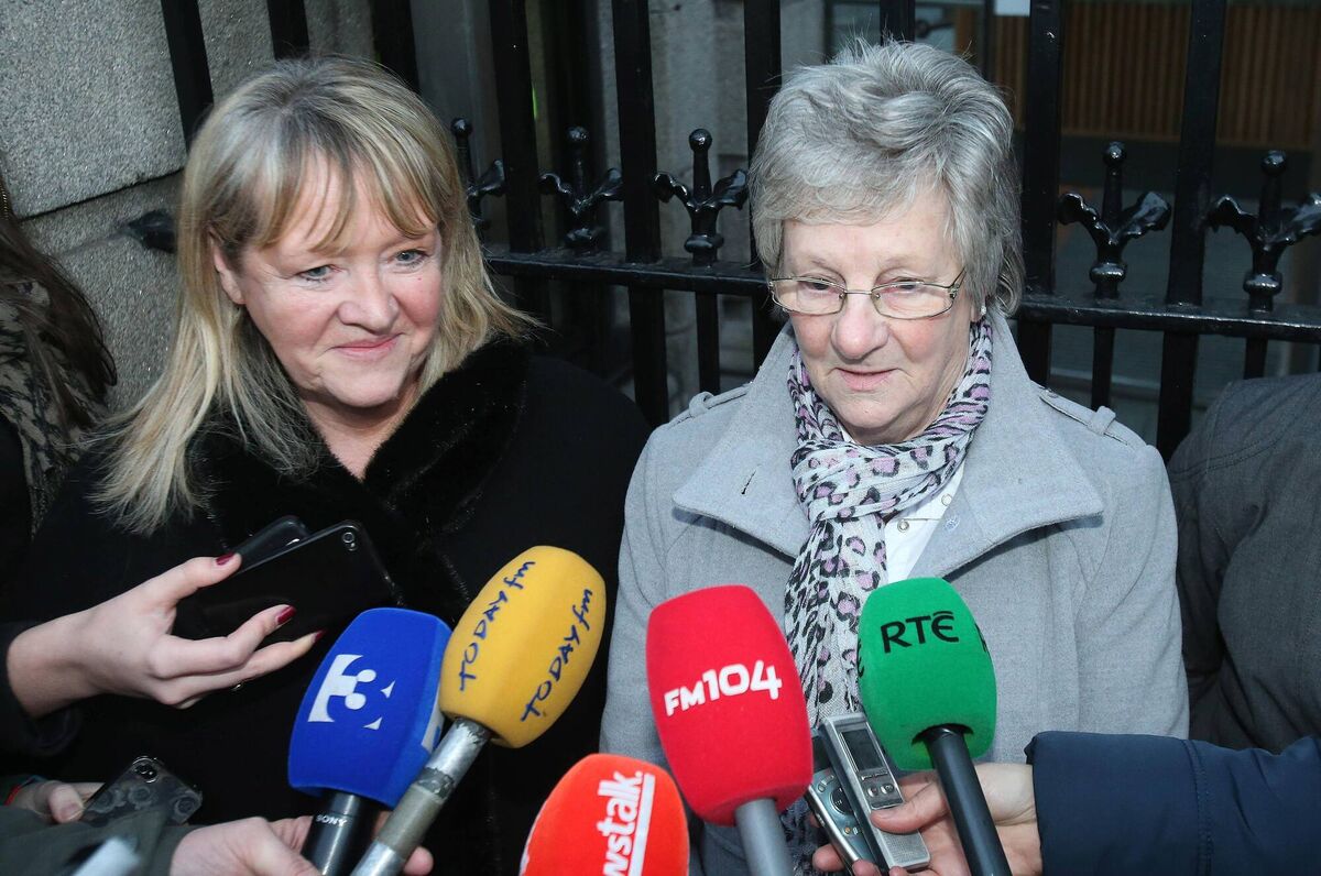 Maureen Sullivan and Marina Gambold of Magdalene Survivors Together at Leinster House in 2013 where they were seeking a State apology for their treatment. File picture: Niall Carson/PA