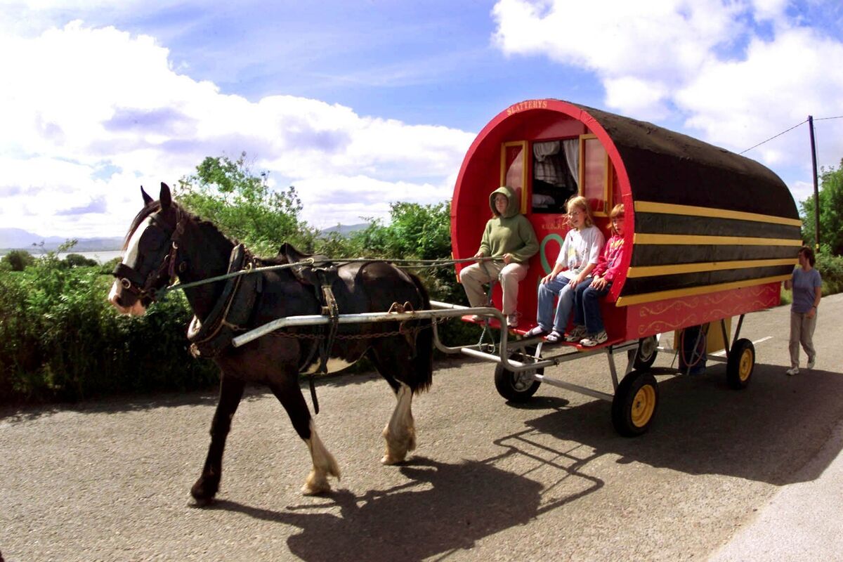 Horse drawn caravans like this were a common sight around Kilbrittain in earlier decades: this 1997 image is from the Ring of Kerry Horse drawn caravans like this were a common sight around Kilbrittain in earlier decades: this 1997 image is from the Ring of Kerry