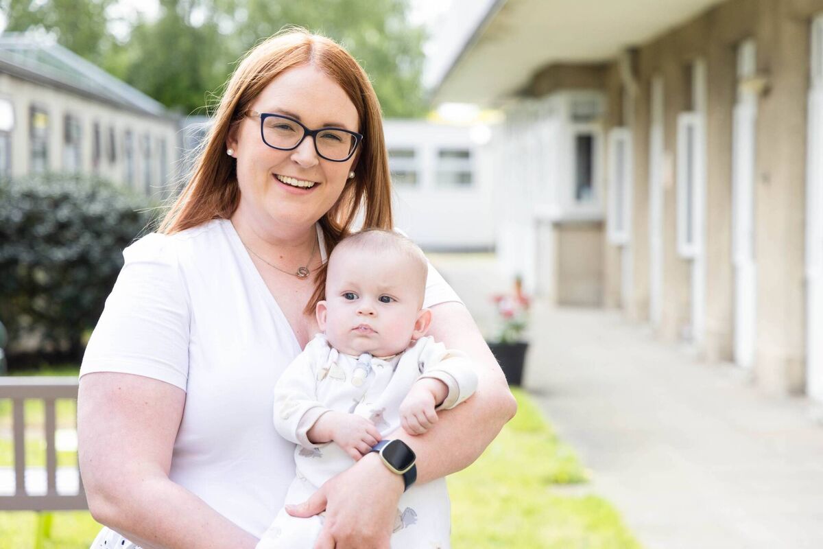 Ashlinn Plunkett and six-month-old son Fionn. Picture: Brendan Bergin