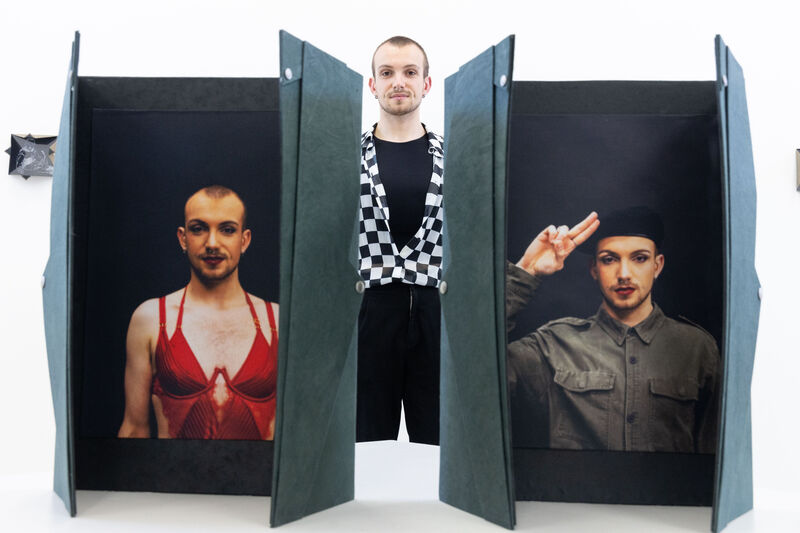 Oskar Szewczuk from Poland with his series of work based around the vulnerability of a queer body with a contradiction of the masculine. Pic: Darragh Kane Oskar Szewczuk from Poland with his series of work based around the vulnerability of a queer body with a contradiction of the masculine. Pic: Darragh Kane