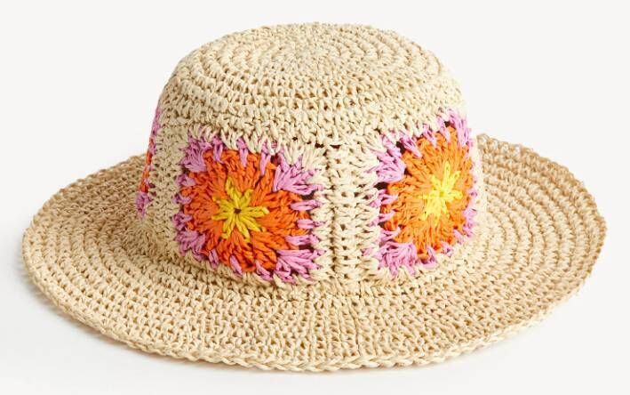 M&amp;S Collection floral crochet bucket hat, M&amp;S, €24