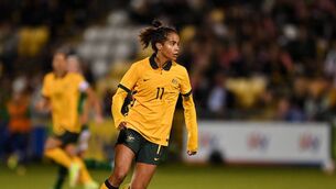 <p>IRISH ROOTS: Mary Fowler of Australia during the women's international friendly match between Republic of Ireland and Australia at Tallaght Stadium in Dublin. Pic: Seb Daly/Sportsfile</p>