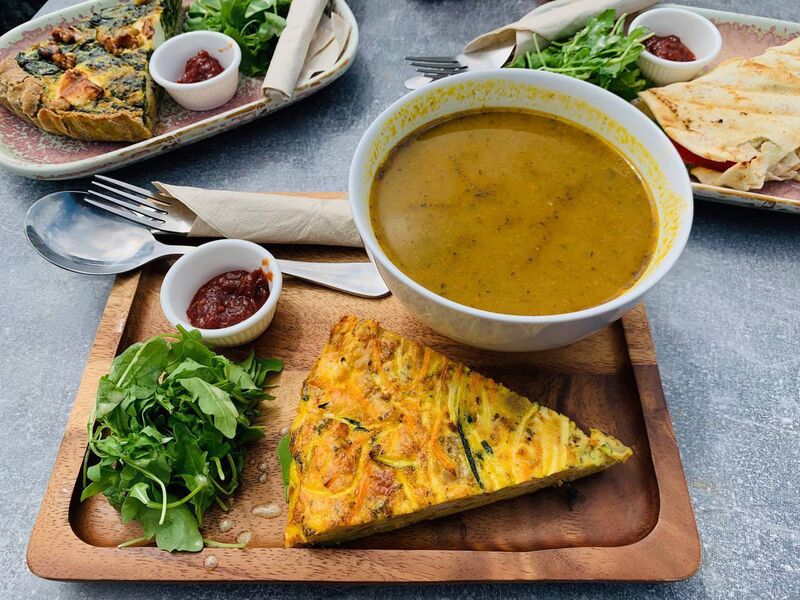 Frittata and vegetable soup from Myo Café. Picture: Joe McNamee
