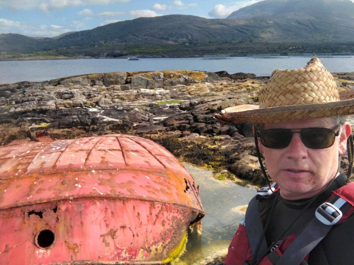 Dan MacCarthy at the wreck of Nuestra Senora de Gardtoza which sank in 1990 on Roancarrig Beg Island, Bantry Bay