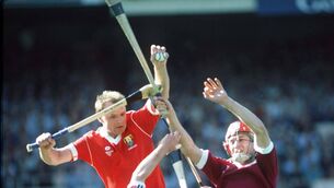 <p>HIGH AND MIGHTY: Teddy McCarthy of Cork gathers the ball against Galway in the 1990 All-Ireland hurling final. 	Picture: Ray McManus/Sportsfile</p>