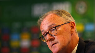 <p>15 YEAR BLUEPRINT: Roy Barrett and Jonathan Hill spoke on their 82 page document submitted to Department of Sport and Government. Pic: ©INPHO/Ryan Byrne</p>