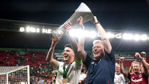 <p>RICE ON THE MOVE? West Ham chairman David Sullivan has confirmed captain Declan Rice will be allowed to leave this summer and he expects to start receiving bids immediately. Pic: James Warwick</p>
