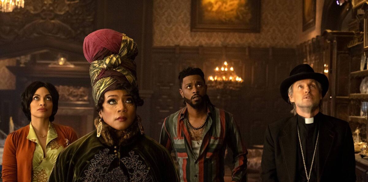 Owen Wilson, Rosario Dawson, Tiffany Haddish, and LaKeith Stanfield in Haunted Mansion Owen Wilson, Rosario Dawson, Tiffany Haddish, and LaKeith Stanfield in Haunted Mansion