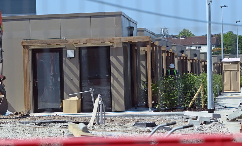 Modular homes nearing completion at the Ballinure land bank on St Michael's Drive in Mahon, Cork City. Picture: Eddie O'Hare