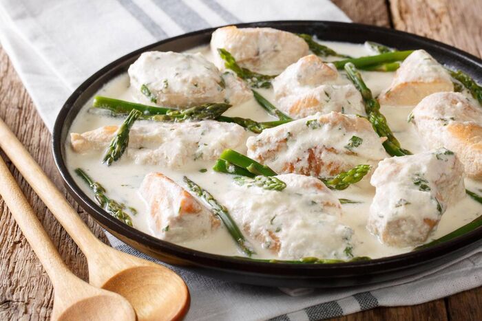 Chicken Breasts with Green Asparagus