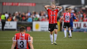 <p>WINLESS RUN CONTINUES: DESPITE a spirited second half display, Derry City failed to record their first win in four outings, much to the disappointment of the large attendance.Pic: Seb Daly/Sportsfile</p>