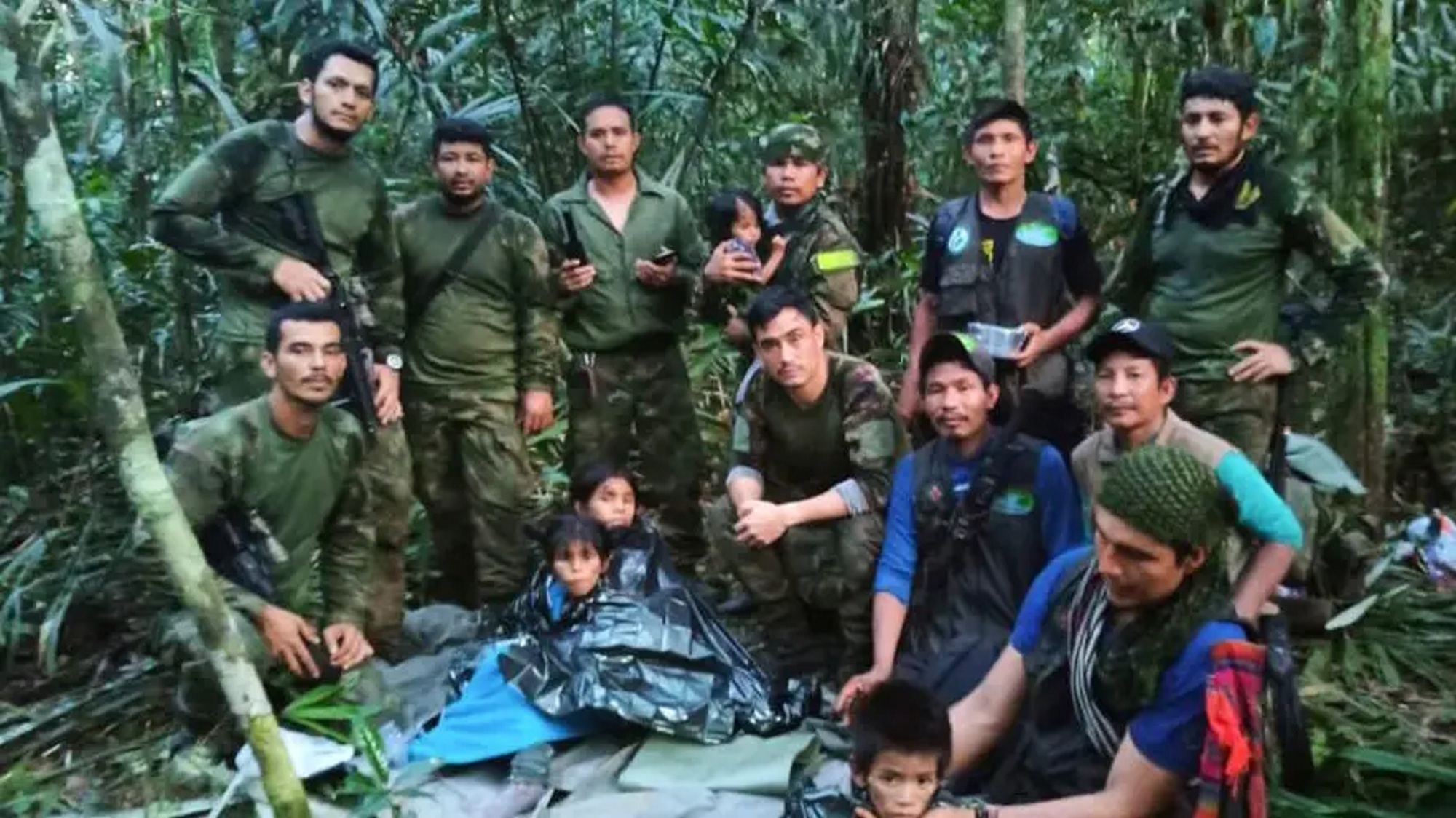 Four indigenous children found alive after 40 days lost in jungle in Colombia