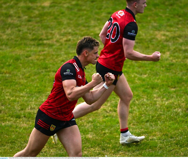 Pat Havern of Down celebrates a late score.