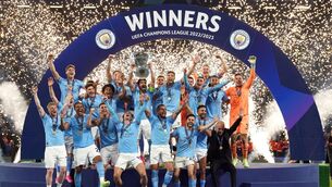 <p>TREBLE: Manchester City's Ilkay Gundogan lifts the UEFA Champions League Trophy. Photo credit: Nick Potts/PA Wire.</p>