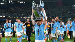 <p>NO END IN SIGHT: Manchester City's Kevin De Bruyne with the UEFA Champions League trophy.</p>