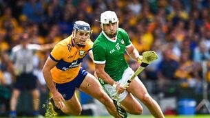 <p>SPIN AND REPEAT: Limerick scoresmith Aaron Gillane rounds Cian Nolan at TUS Gaelic Grounds in Limerick. Banner anxiety spreads. </p>