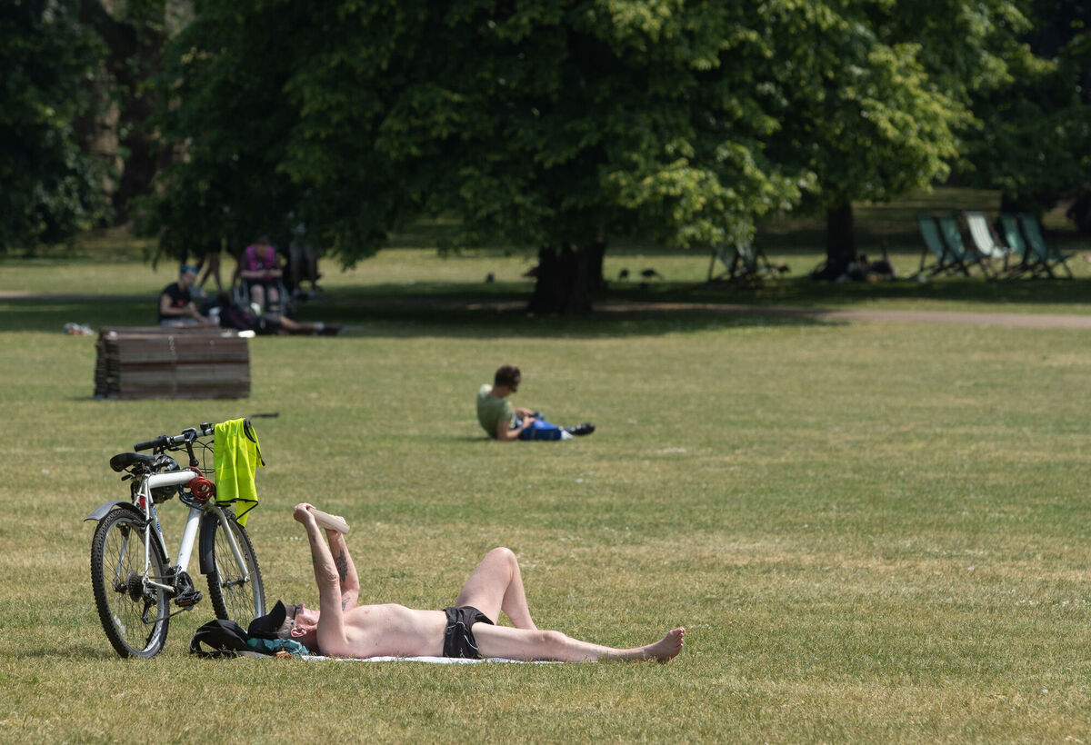 A man sunbath during the good weather over the weekend. Picture: Jeff Moore/PA Wire A man sunbath during the good weather over the weekend. Picture: Jeff Moore/PA Wire