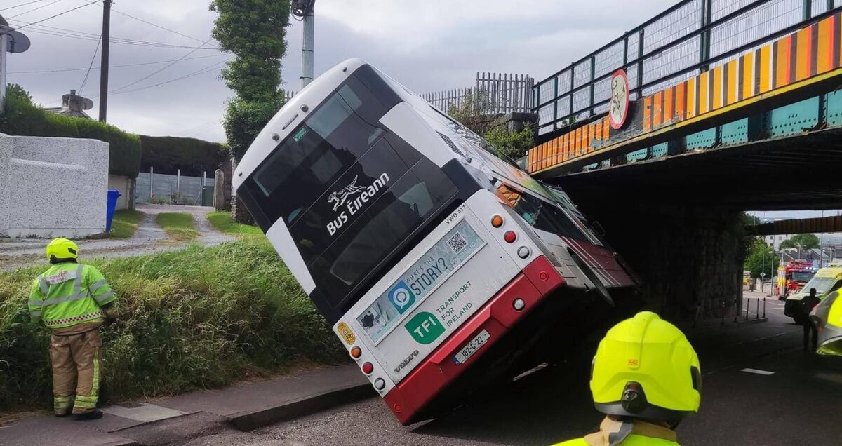 The Bus Éireann vehicle was heading towards Blackpool when it struck a railway bridge in the Dublin Hill area, around 9am on Monday morning. The Bus Éireann vehicle was heading towards Blackpool when it struck a railway bridge in the Dublin Hill area, around 9am on Monday morning.