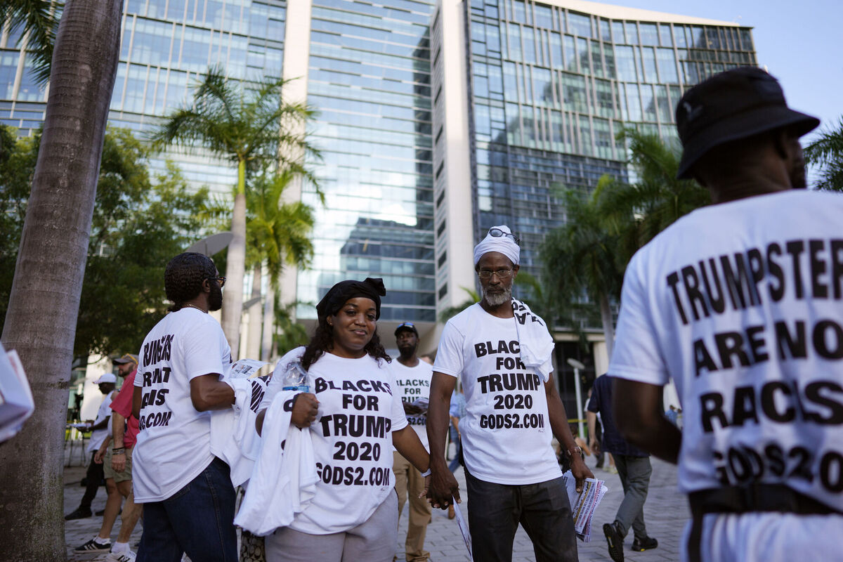 Supporters rally outside the Wilkie D. Ferguson Jr. U.S. Courthouse, Tuesday, June 13, 2023, in Miami. Picture: AP Photo/Rebecca Blackwell