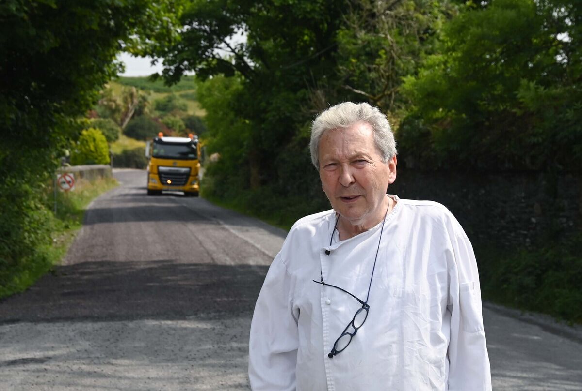 David Wine near the road resurfacing works. Picture: Denis Minihane