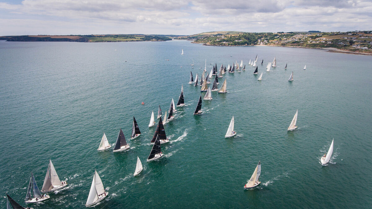 View to Bunny's over the start line for the 2018 Volvo Cork Week Harbour Race. Photo Joleen Cronin View to Bunny's over the start line for the 2018 Volvo Cork Week Harbour Race. Photo Joleen Cronin