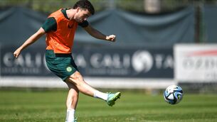 <p>JINKY JOHNSTON: Mikey Johnston during a Republic of Ireland training session at Calista Sports Centre in Antalya, Turkey. Photo by Stephen McCarthy/Sportsfile</p>