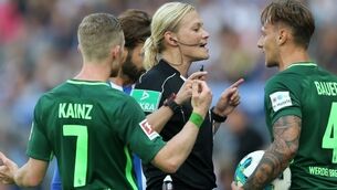 German Steinhaus becomes first woman to ref in football's big league