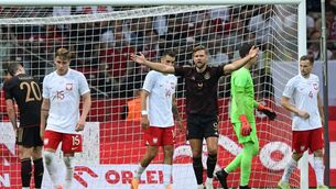 <p>WARSAW, POLAND - JUNE 16: Niclas Fullkrug of Germany reacts during the international friendly match between Poland and Germany at Stadion Narodowy on June 16, 2023 in Warsaw, Poland. (Photo by Rafal Oleksiewicz/Getty Images)</p>