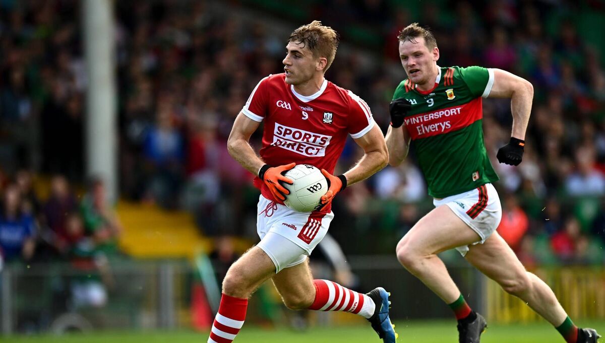 powerhouse: Ian Maguire on the burst with Mayo's Matty Ruane in hot pursuit.