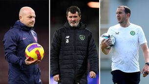 <p>IN THE WINGS: Former Ireland internationals, Lee Carsley, Roy Keane and John O'Shea. Pictures: Sportsfile and Inpho</p>