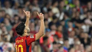 <p>Spain's forward Marco Asensio. Pic: JOHN THYS/AFP via Getty Images</p>